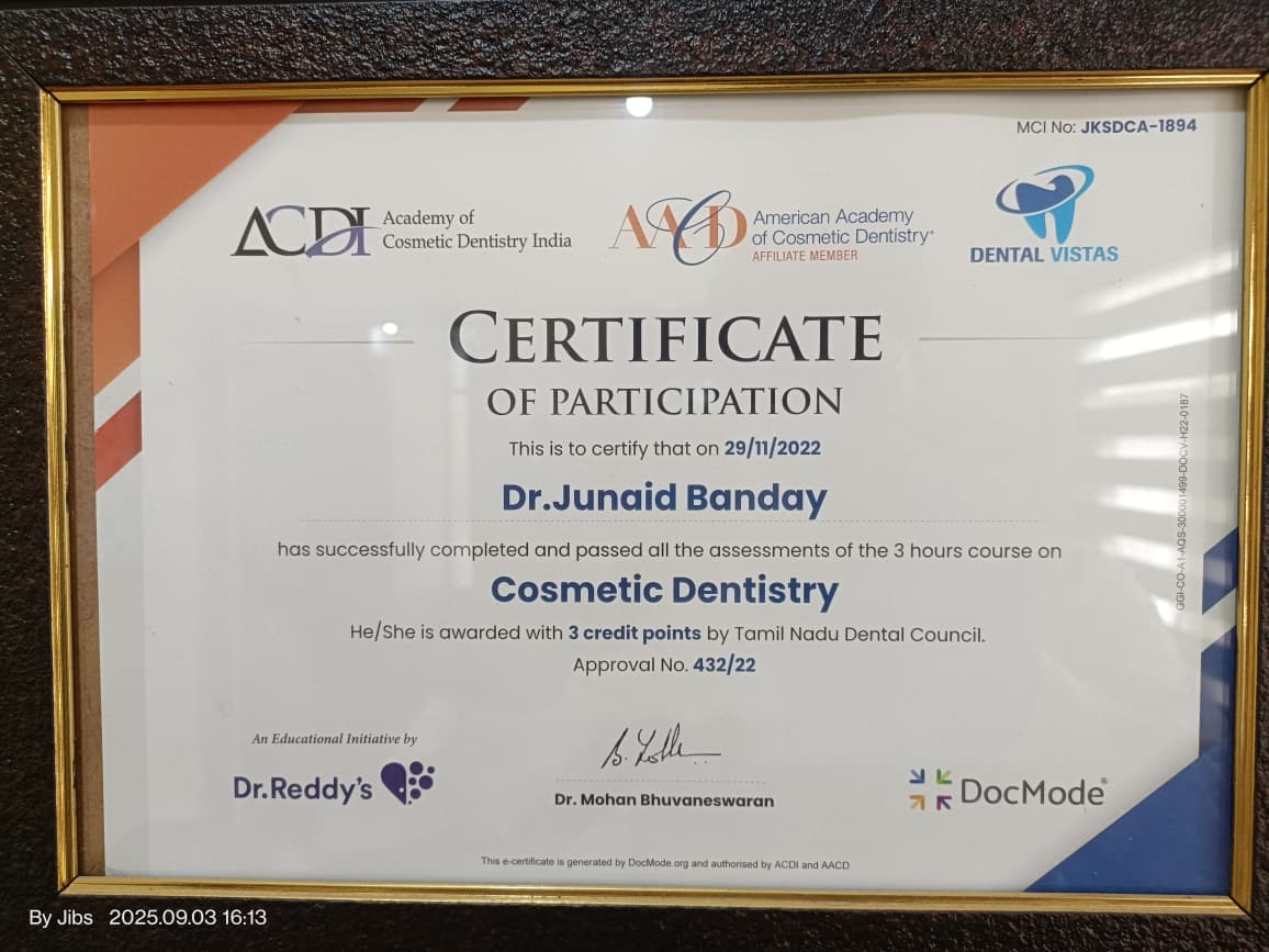 Cosmetic Dentistry Certificate