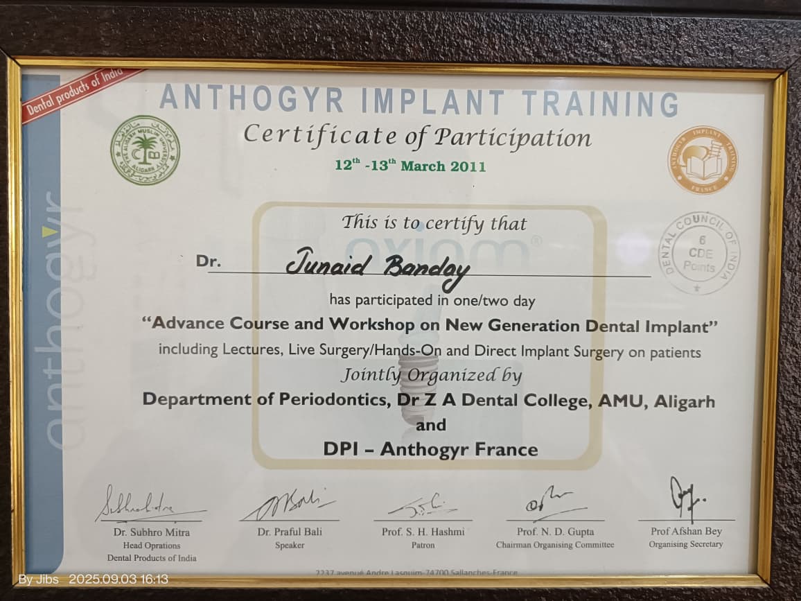 Implant Training Certificate